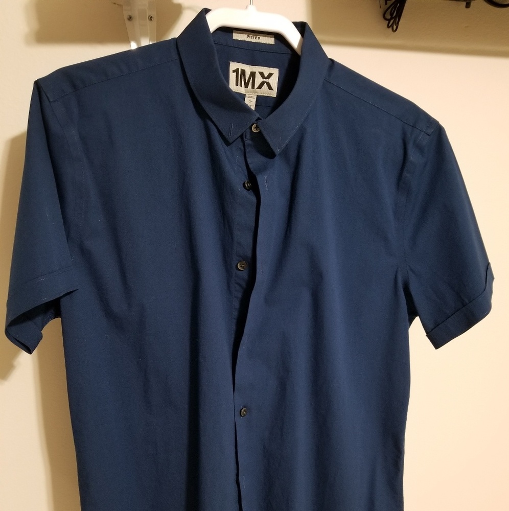 Express Men's  1MX fitted short sleeve L 16-16 1/2